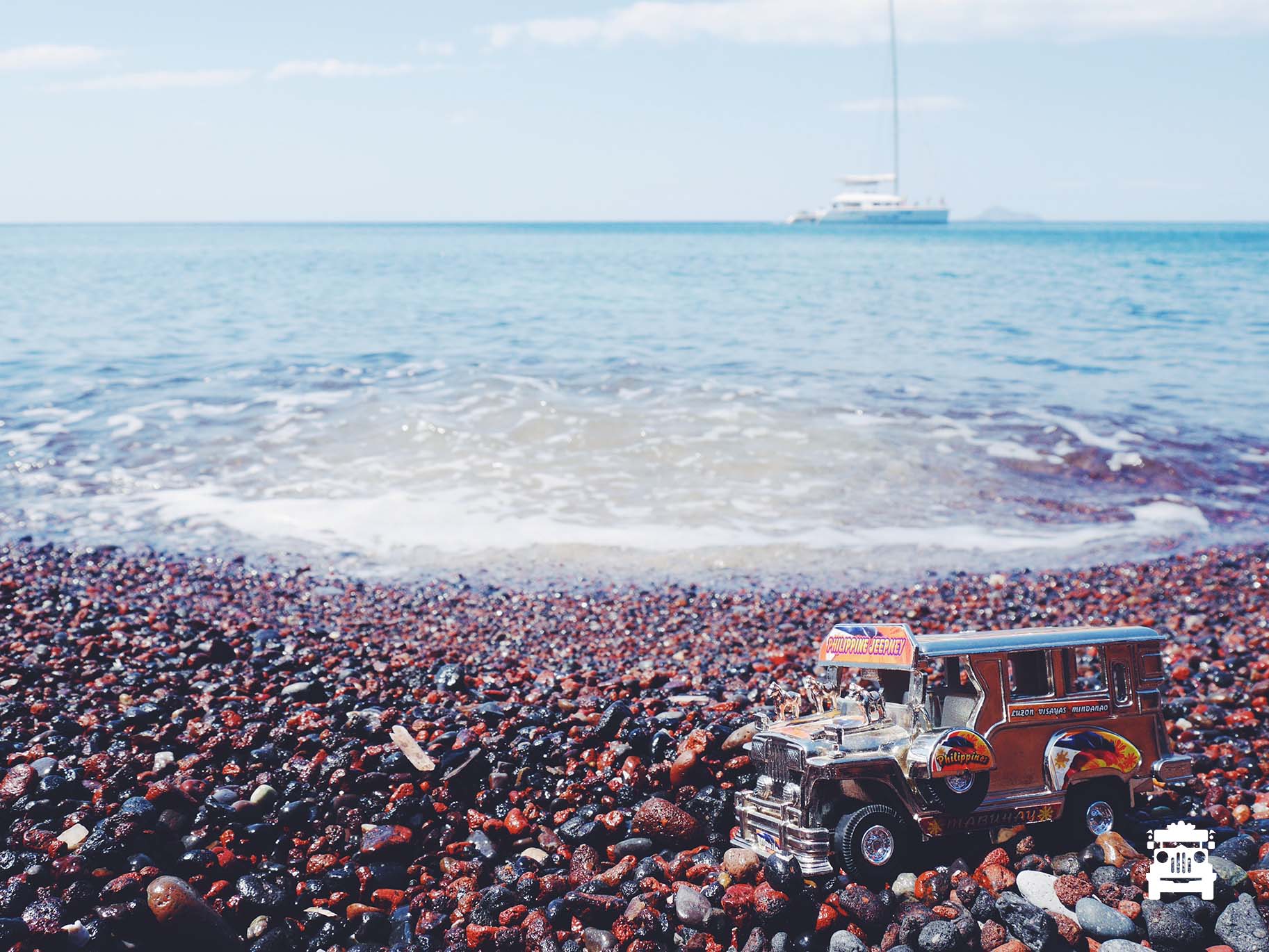 Jeep on Red Beach